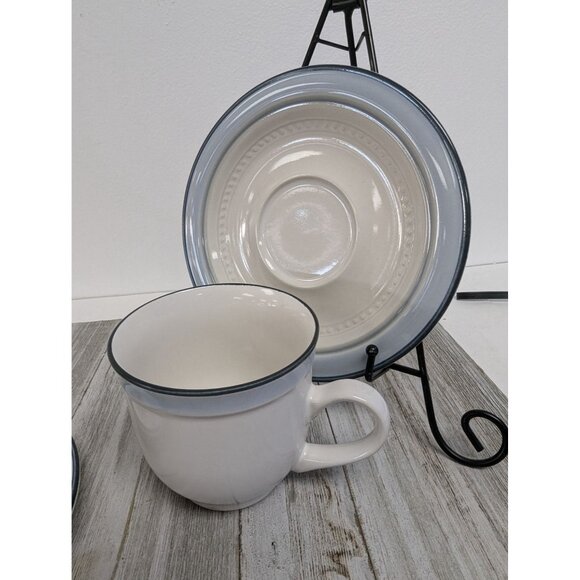 Vintage Johann Haviland Blue Bouquet Crowning Fashion Set 2 Teacups Saucers - Picture 3 of 11